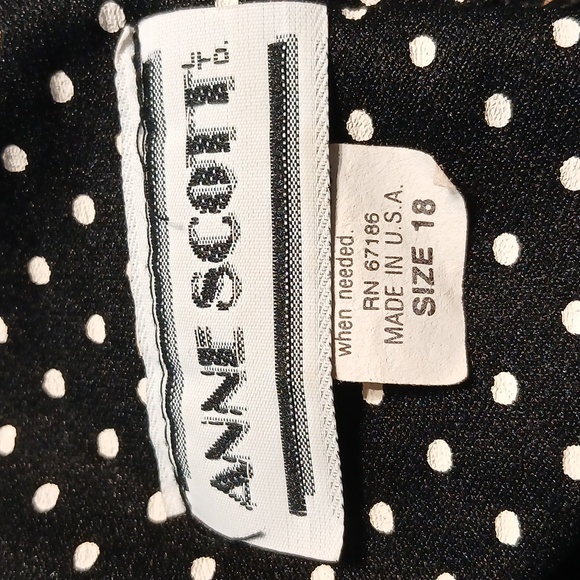 2/$15 Anne Scott Vintage Polka Dot Jacket Top - Picture 4 of 5